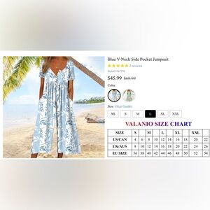 Blue V-Neck Side Pocket Jumpsuit